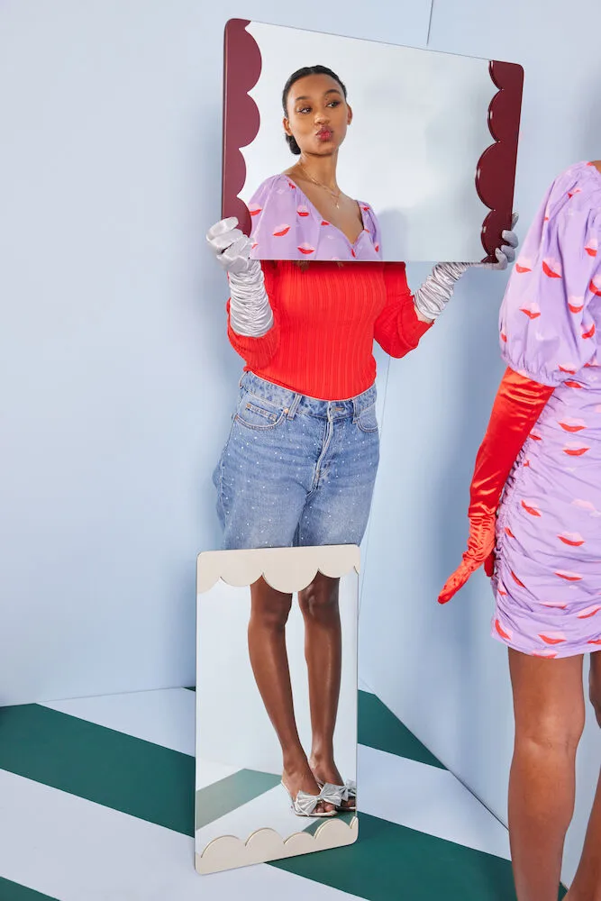 Bubbly 镜子 S 40x70 cm, 米色 Byon