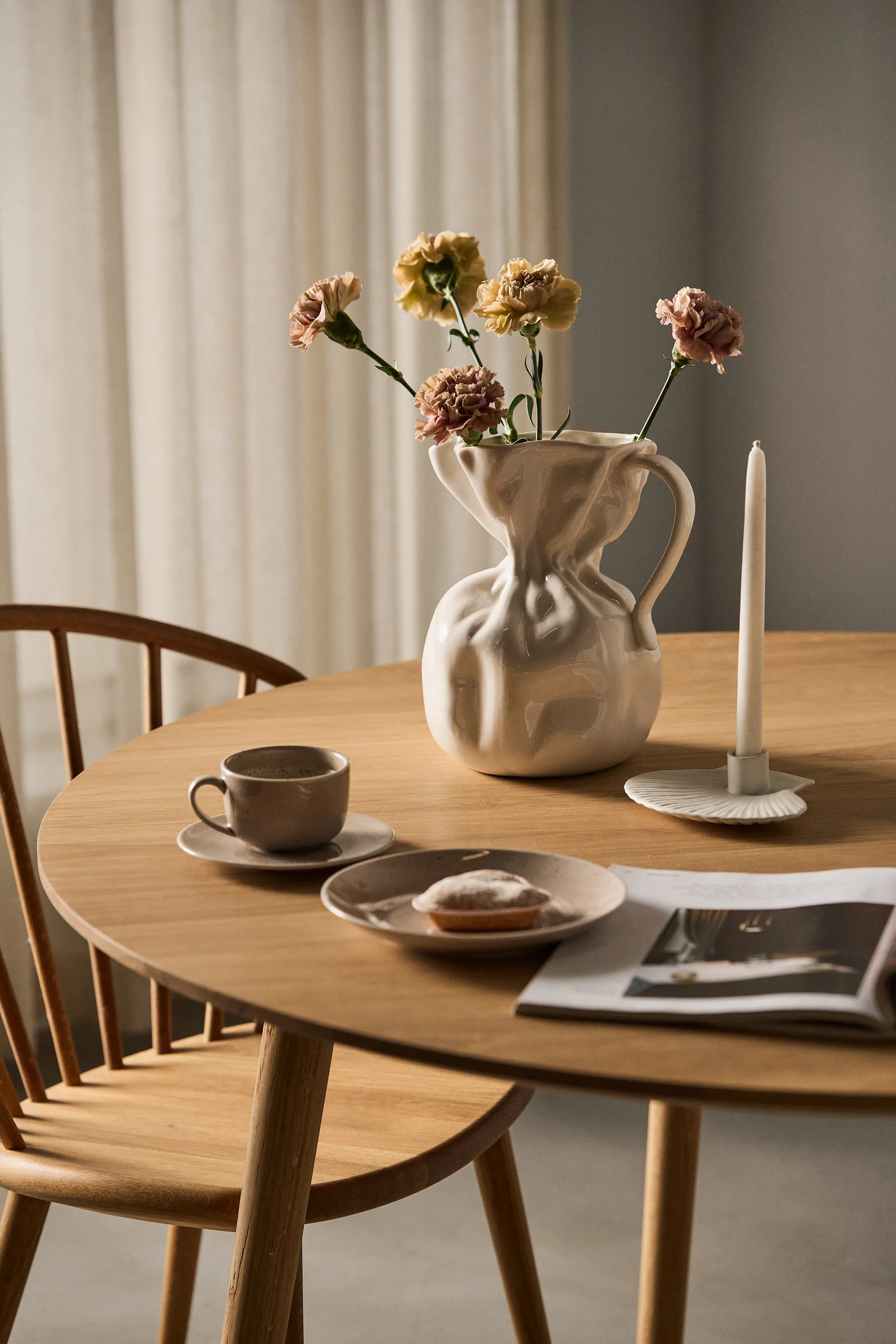 Crumple 花瓶, 白色 Byon