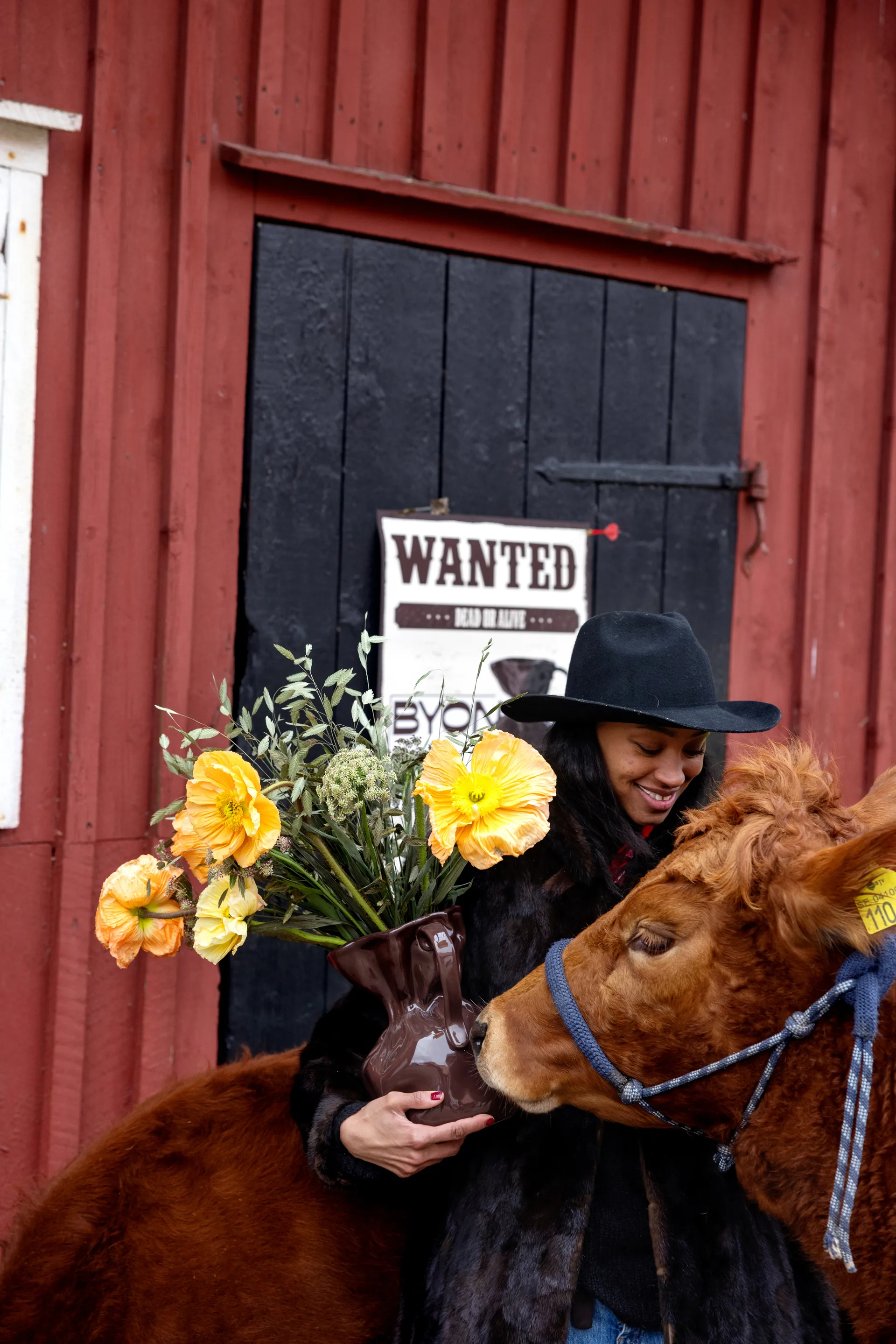 Crumple 花瓶, 褐色 Byon