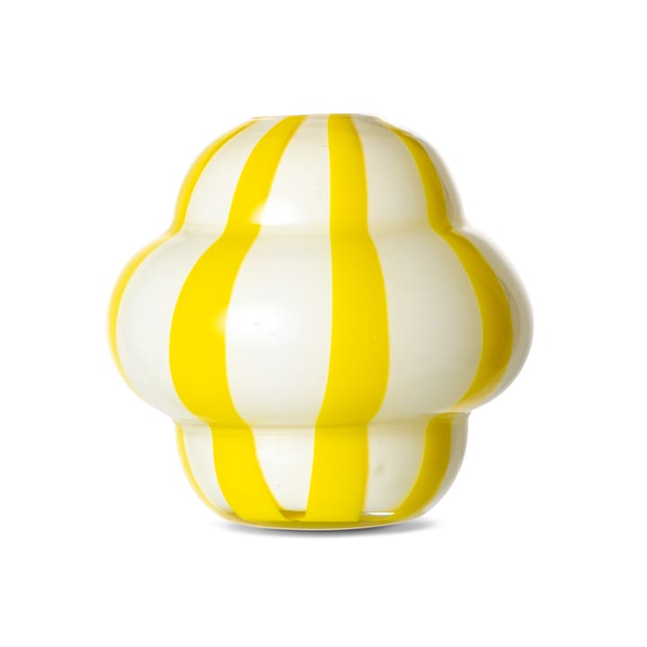 Curlie 条纹玻璃花瓶 20cm  - 黄色 - Byon