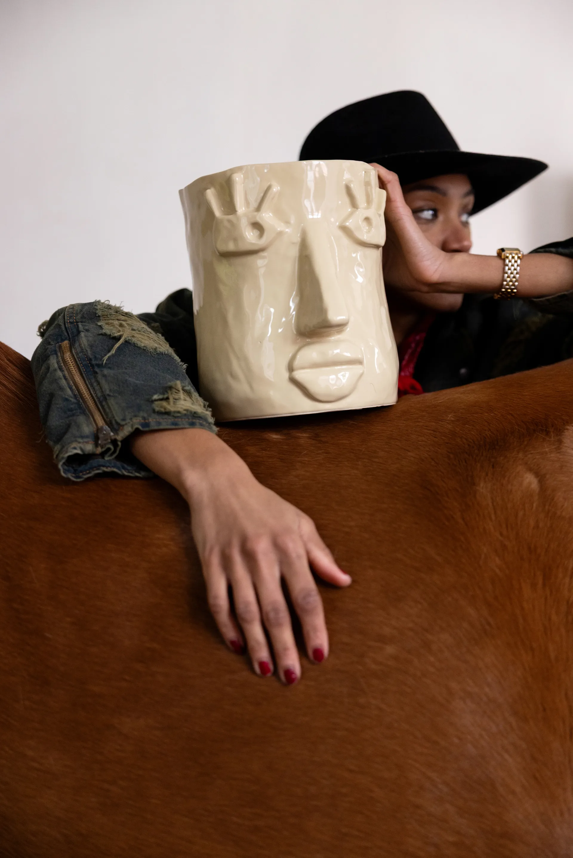 Facy pot L 24x19x22 cm, 米色 Byon