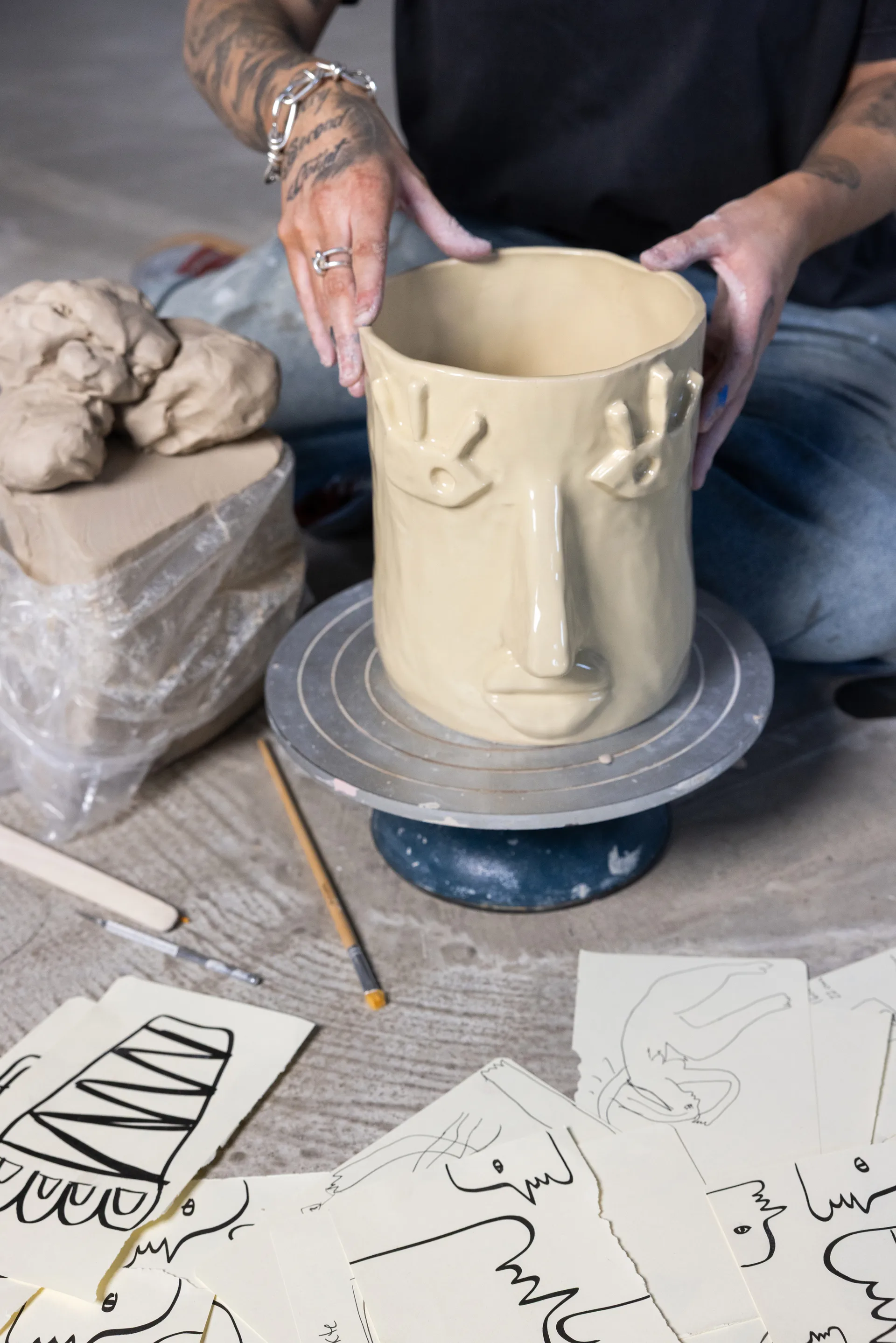 Facy pot L 24x19x22 cm, 米色 Byon