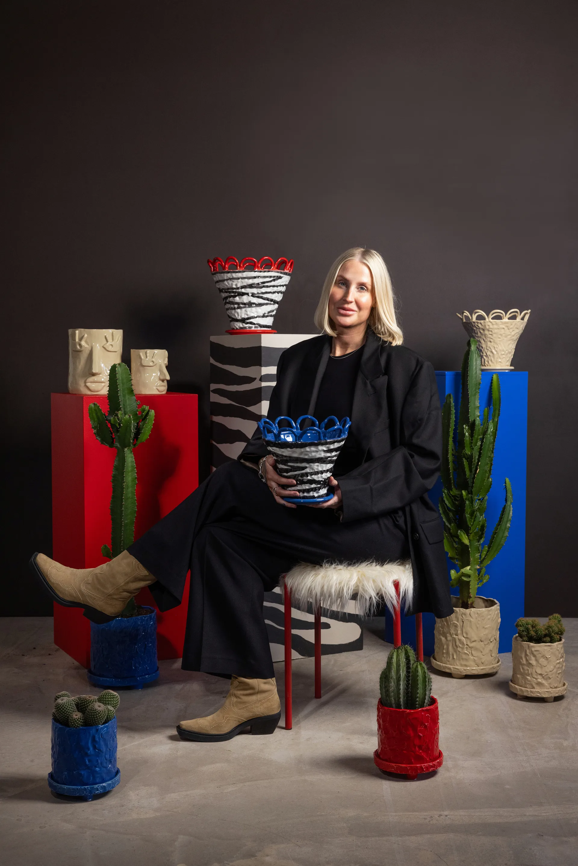 Facy pot S 15.5x12x15 cm, 米色 Byon