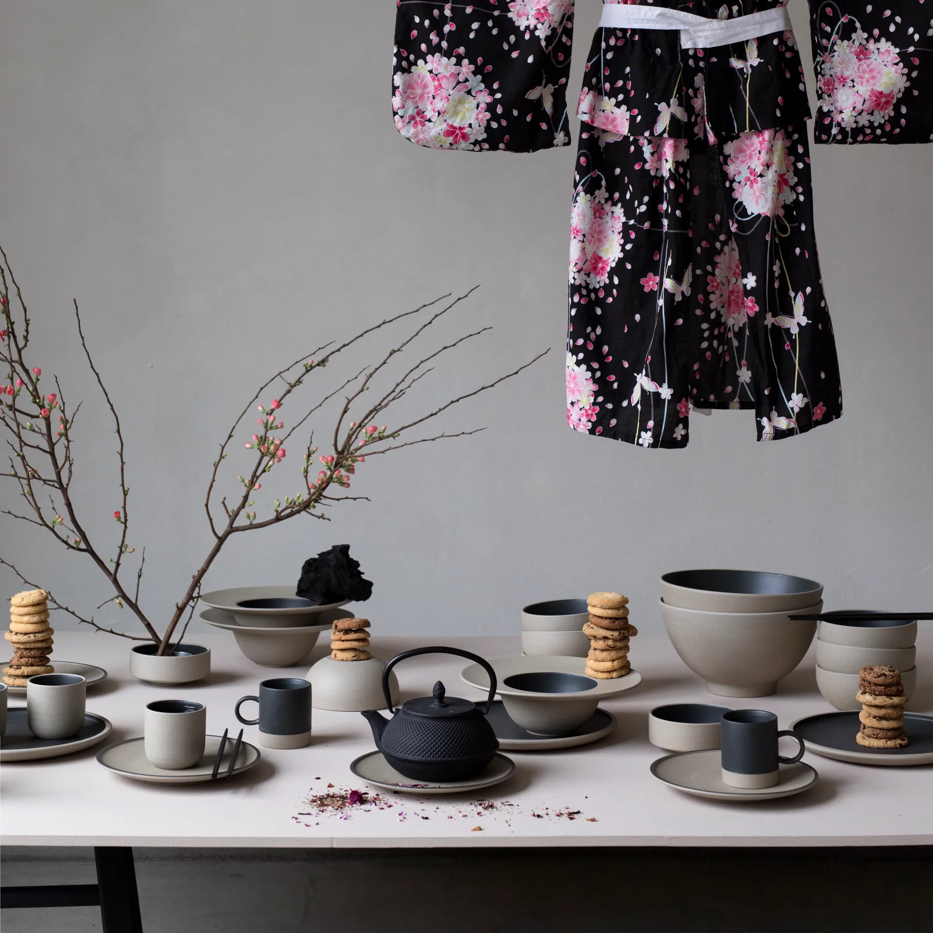 Fumiko 碗  Ø 14 cm, 米色-黑色 Byon