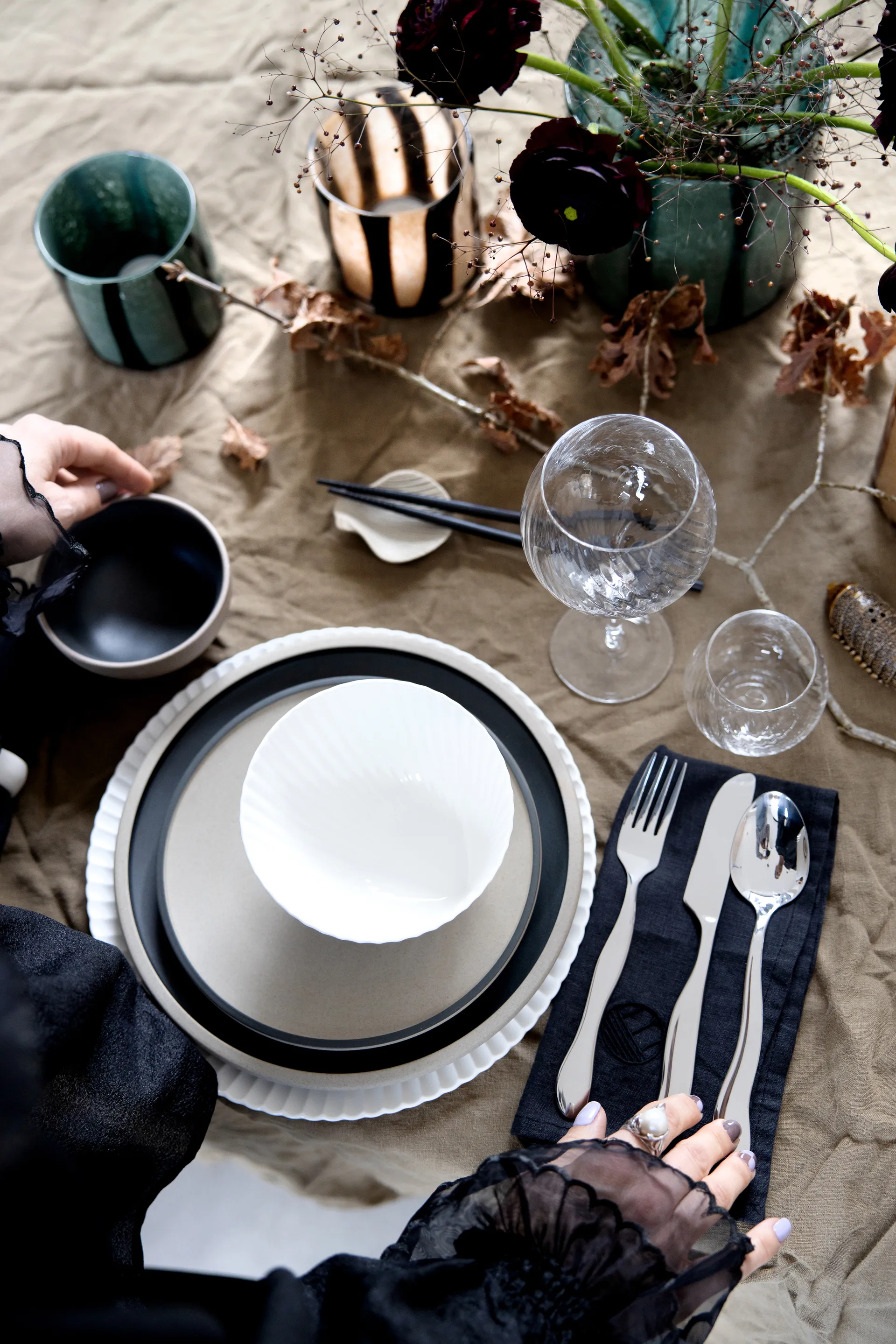 Fumiko chopstick holder 四件套装, 米色 Byon