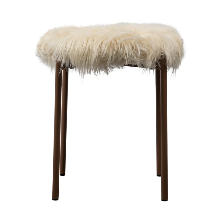 June stool with fur 凳子 - 白色-棕色 - Byon