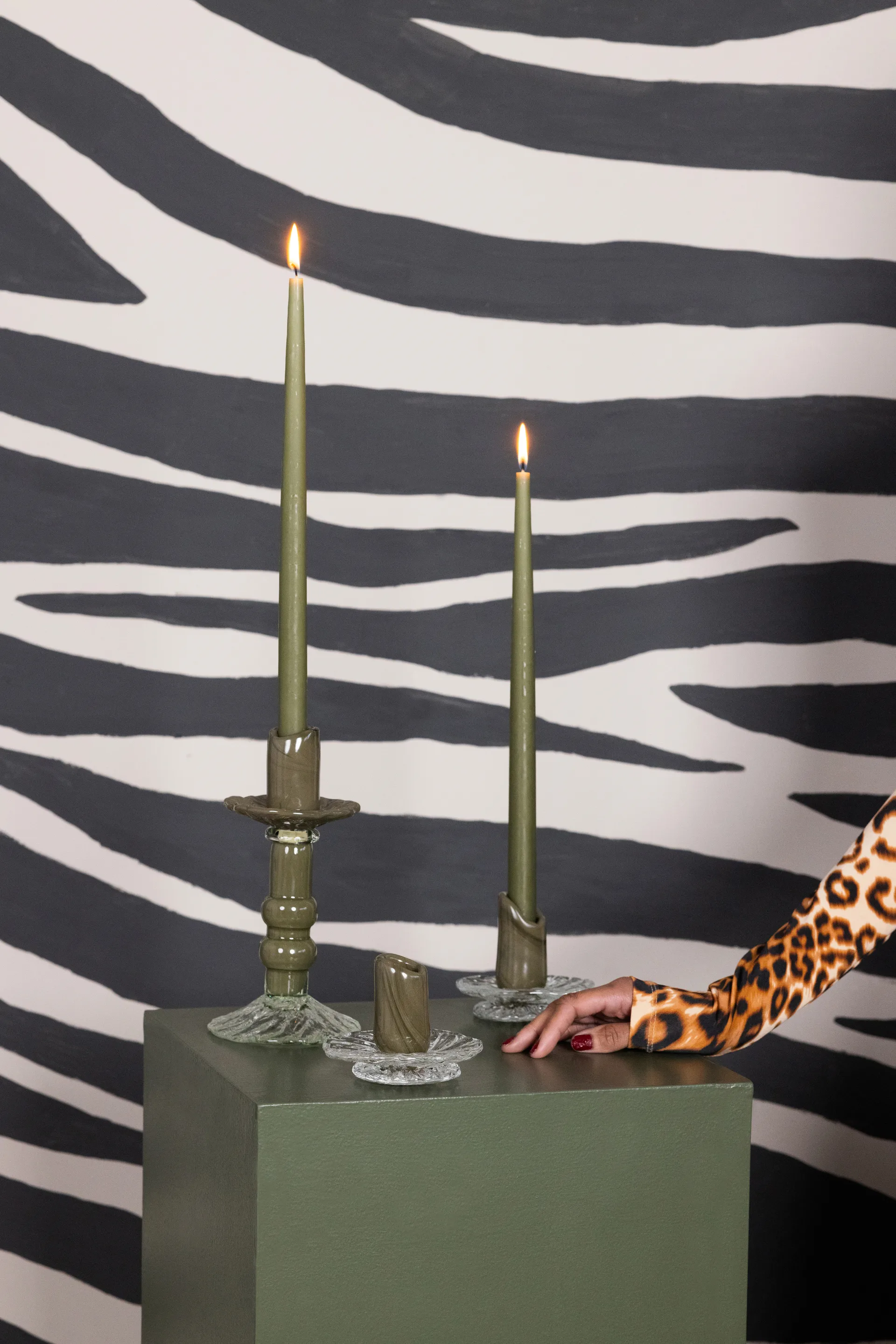 Lara 烛台 S 22 cm, 绿色-透明 Byon