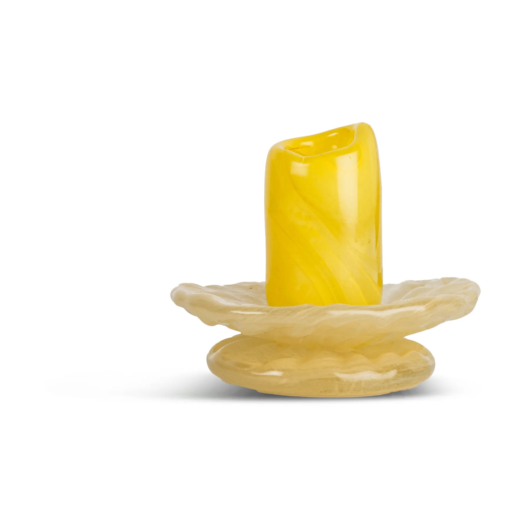 Lara 烛台 XS 9 cm, 黄色-浅米色 Byon