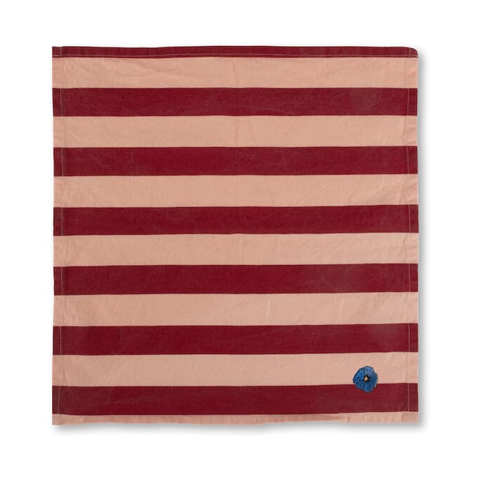 Leya stripe 餐巾纸 45x45 cm 两件套装 - Red-pink - Byon