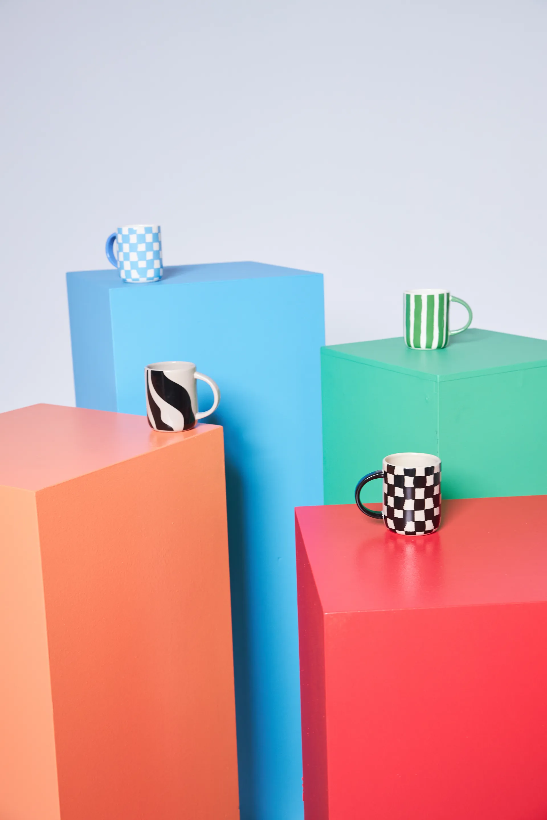 Liz 马克杯 check 28 cl, 蓝色-白色 Byon