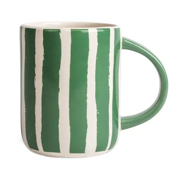 Liz 马克杯 stripe 280ml - 绿色-白色 - Byon