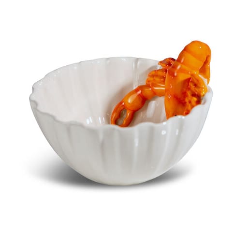 Lobsti 碗 Ø14 cm - White-orange - Byon