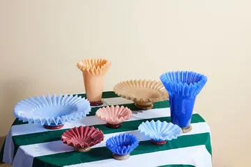 Lori 碗 L Ø38cm - 浅蓝色_勃艮第红 - Byon
