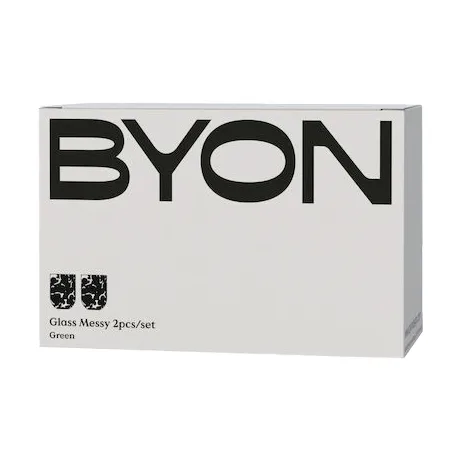 Messy 玻璃杯300ml 2只装, 绿色 Byon