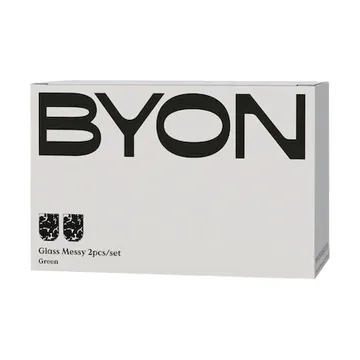 Messy 玻璃杯300ml 2只装 - 绿色 - Byon