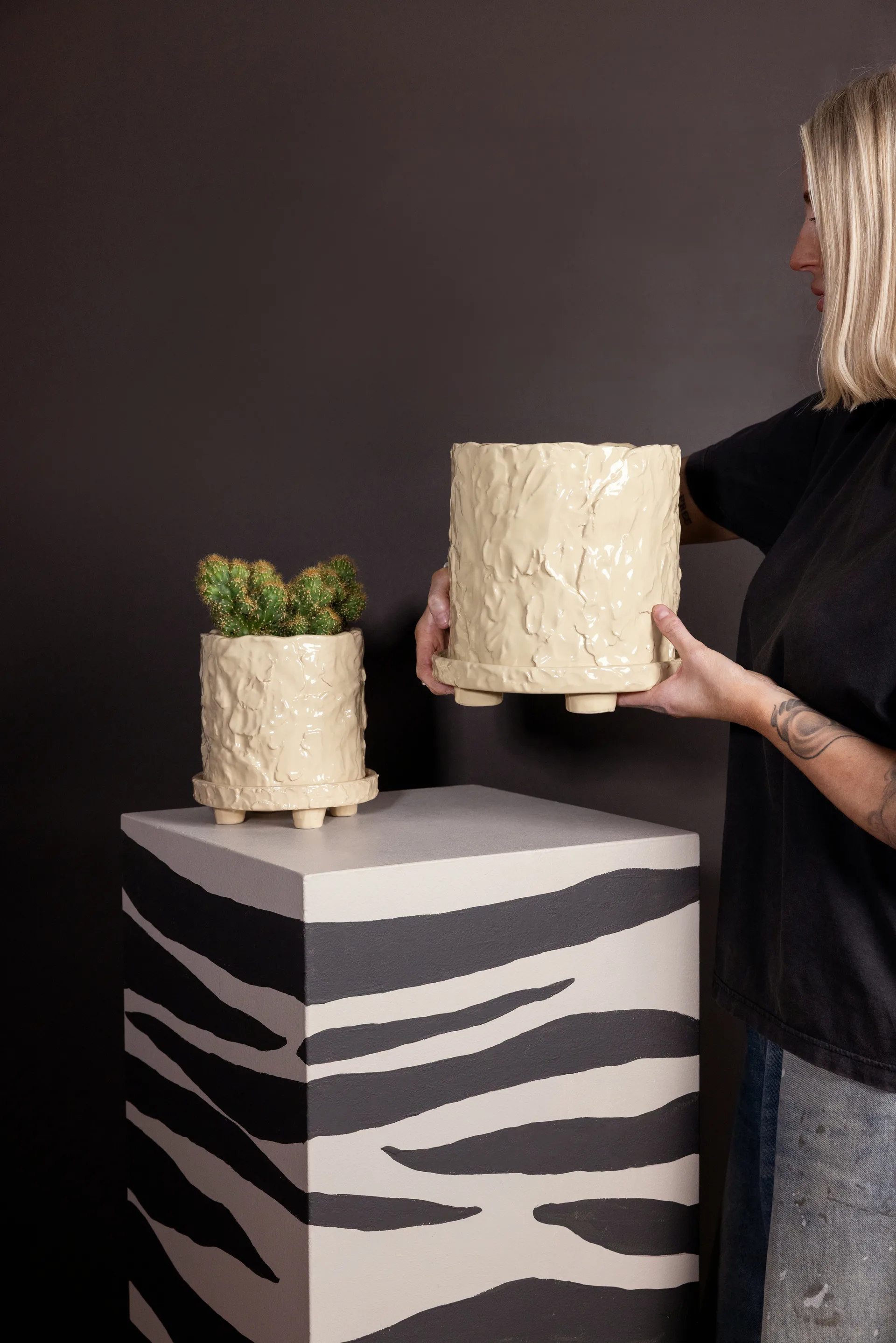 Muddy pot L Ø23 cm, 米色 Byon