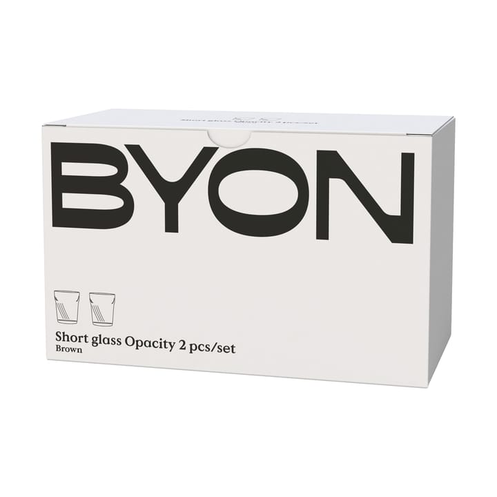 Opacity 杯子/玻璃杯/酒杯 30 cl 两件套装, 褐色 Byon