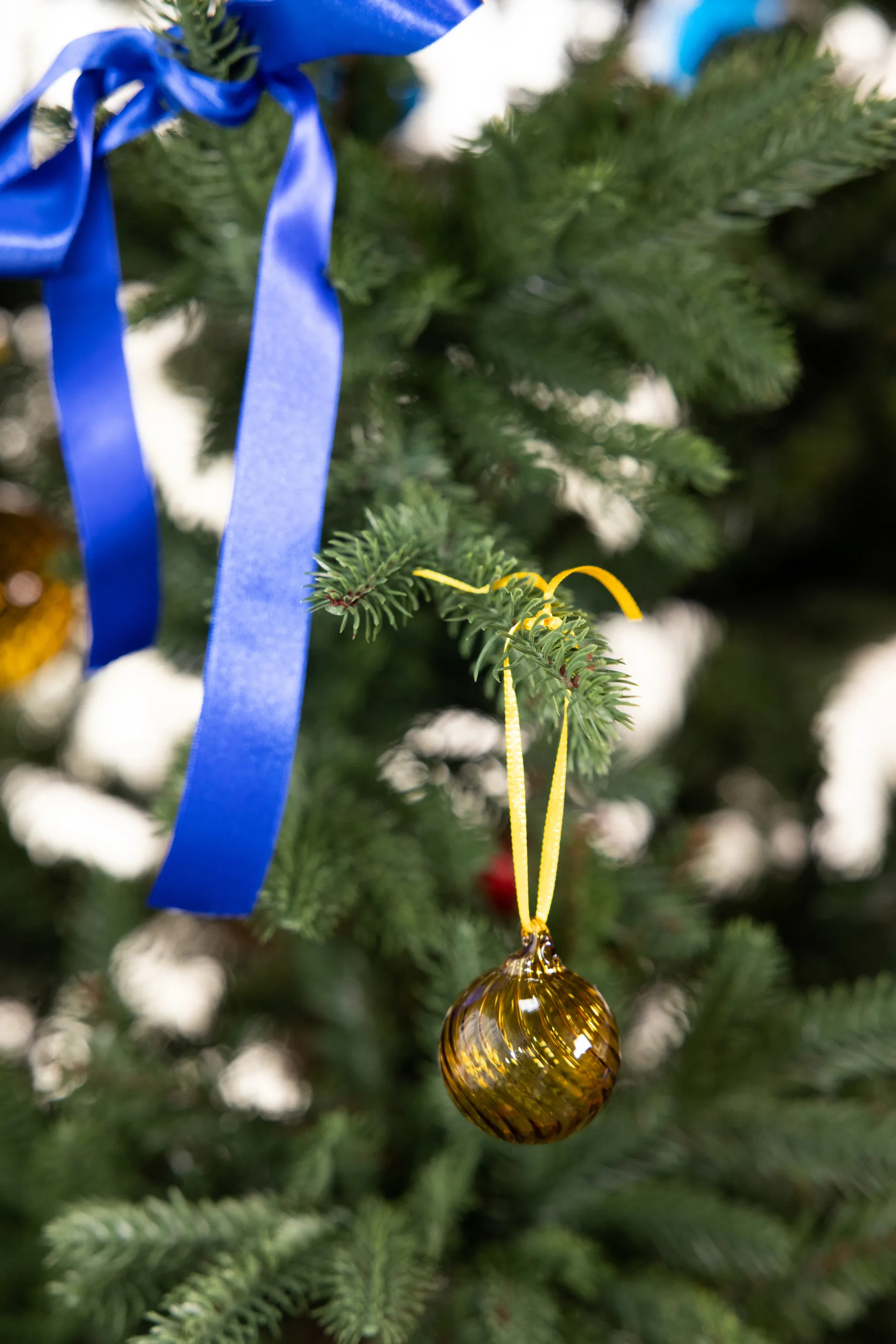 Opacity 圣诞树摆设/挂件/装饰 XS Ø4 cm 两件套装, 黄色 Byon