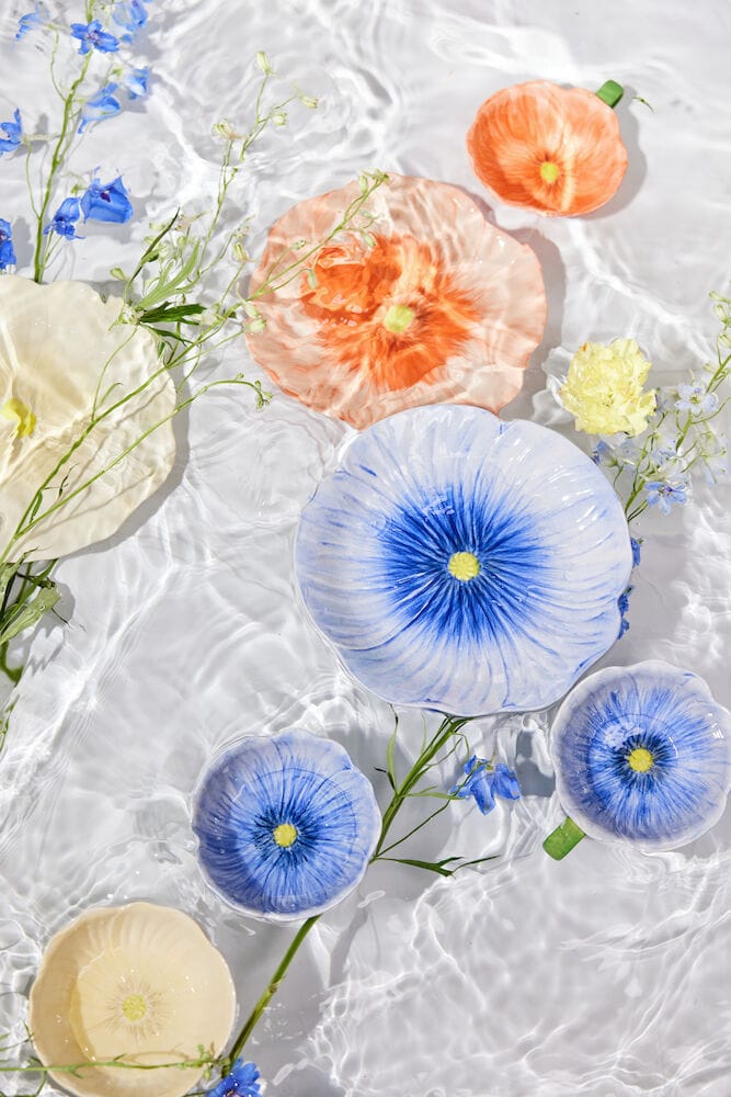 Poppy 花朵系列 北欧风陶瓷餐具 碗 11cm , 蓝色 Byon