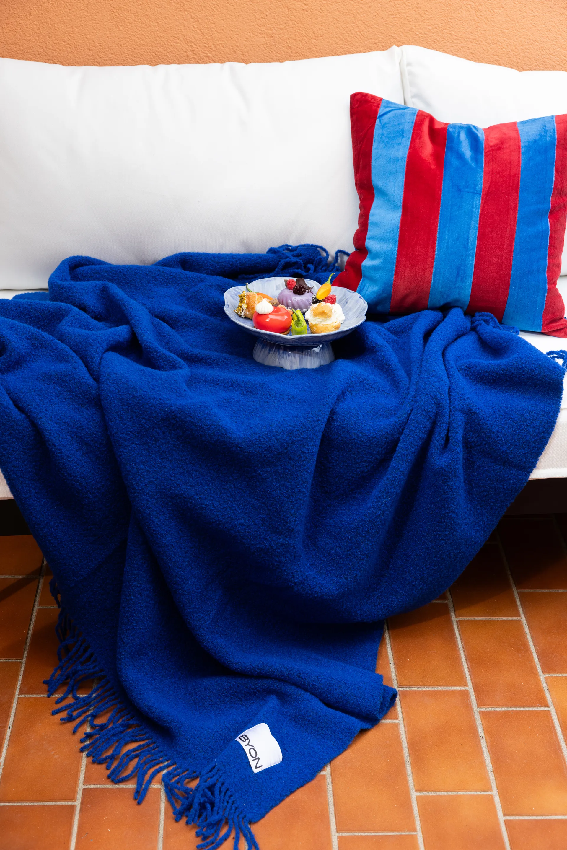 Poppy cake stand Ø26 cm, 蓝色 Byon