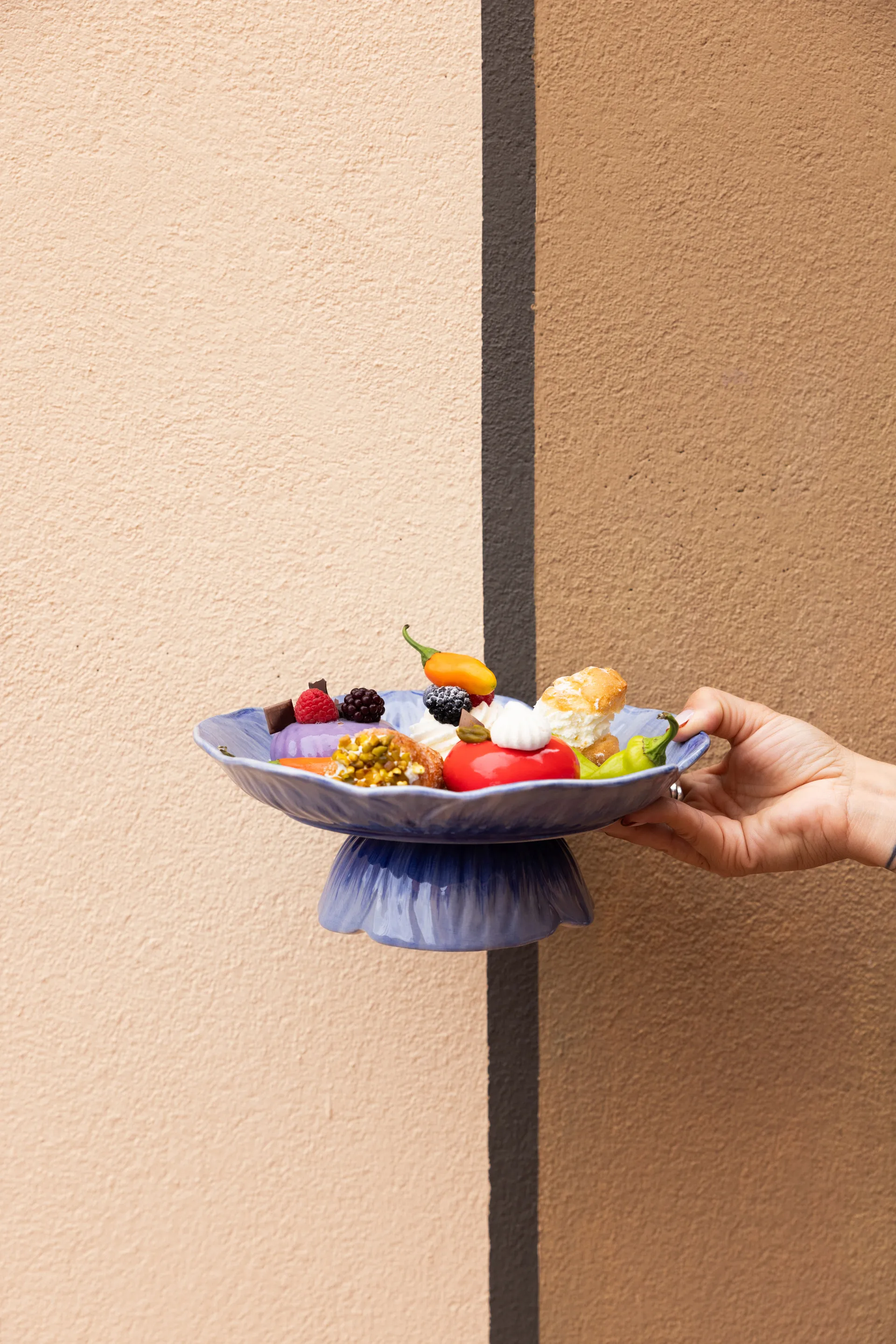 Poppy cake stand Ø26 cm, 蓝色 Byon