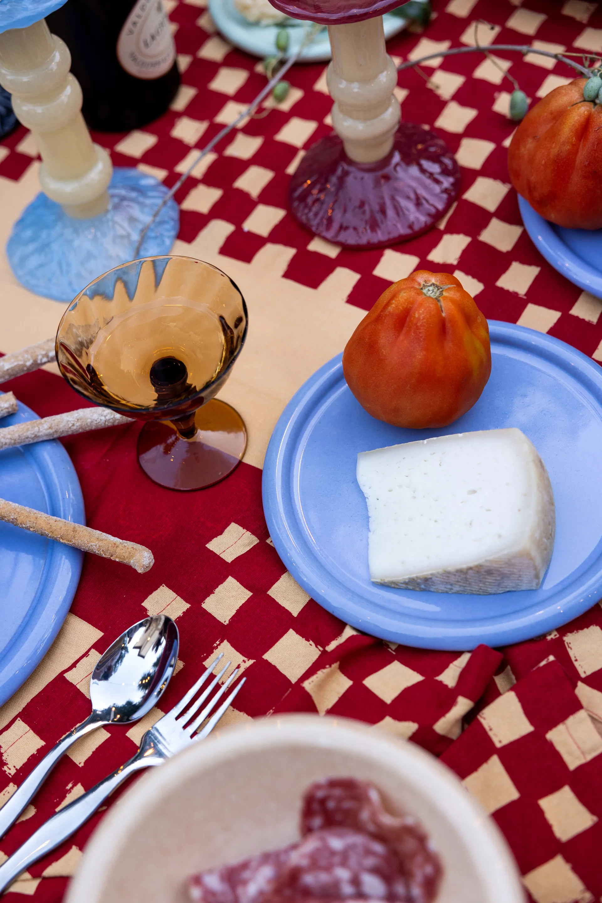 Porto系列 葡萄牙手工陶瓷餐具 盘子_Ø21.5cm, 浅蓝 Byon