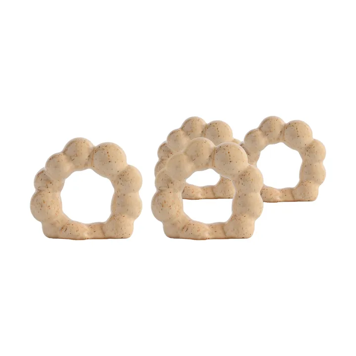 Porto 餐巾环  四件套装 - 米色 - Byon