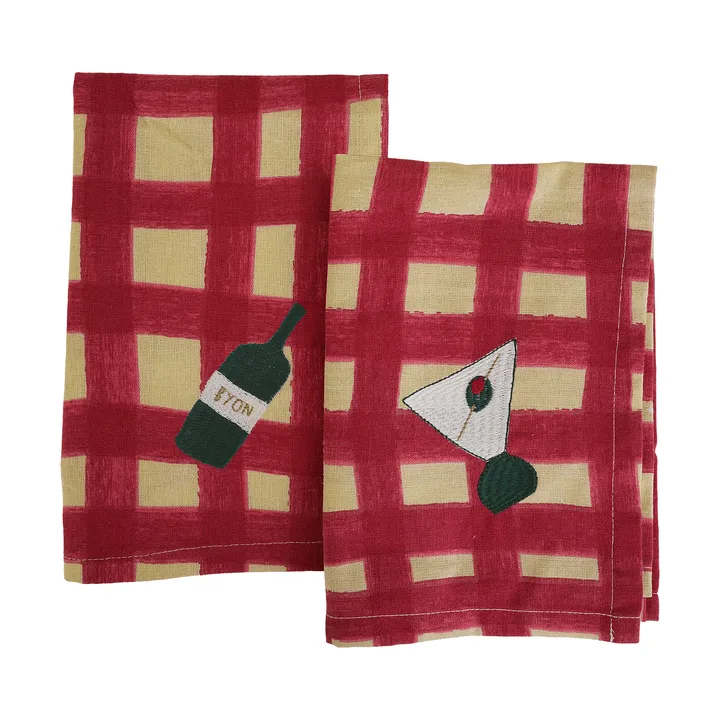 Sera 餐巾 2件装 - 红色，45x45cm - Byon