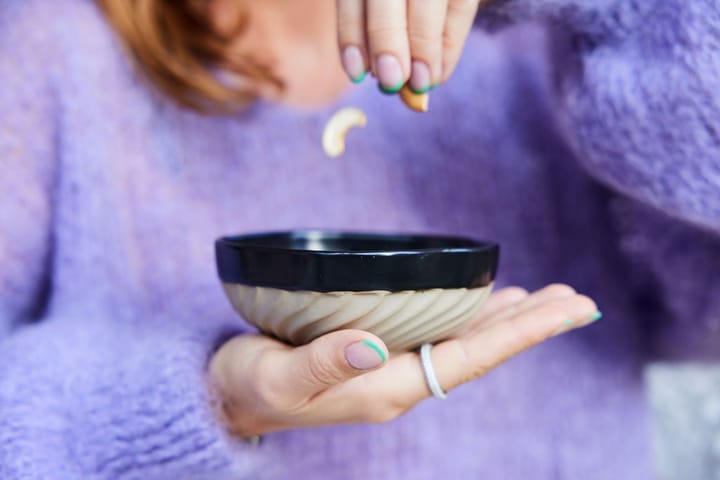 Swirl 碗  Ø11 cm, 黑色-米色 Byon