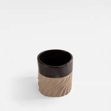 Swirl 杯子 240ml - 黑色_米色 - Byon