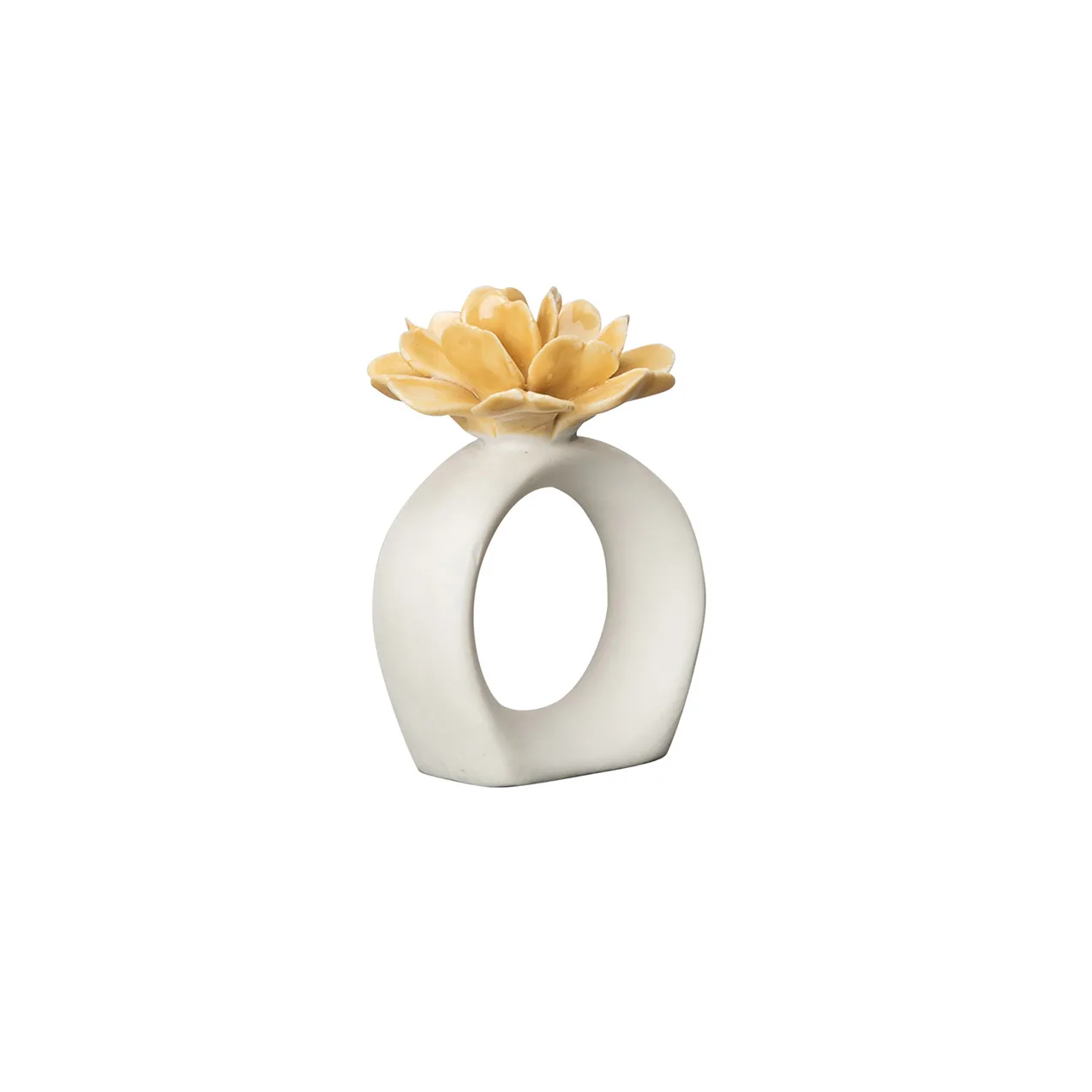 Water Lily napkin ring, 白色-mustard Byon