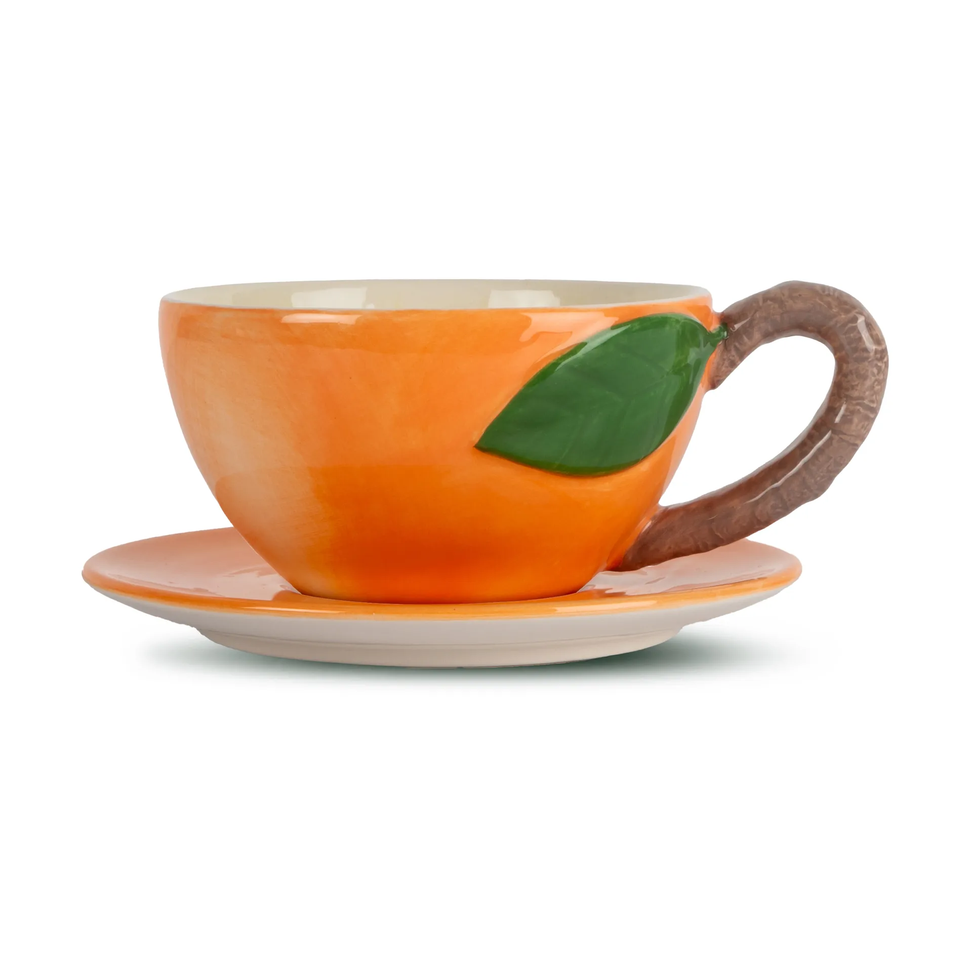 桃子杯连杯碟, 橙色 Byon