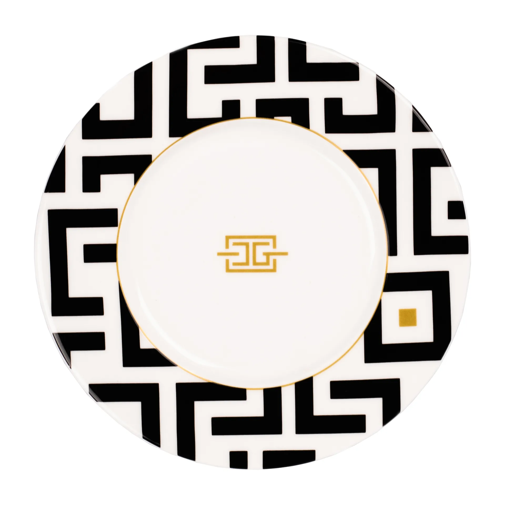 DECO 盘子 Ø22.5 cm, 白色-黑色 Carolina Gynning