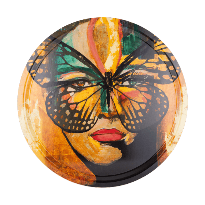 Golden Butterfly 托盘 Ø46 cm, 橙色-黑色 Carolina Gynning