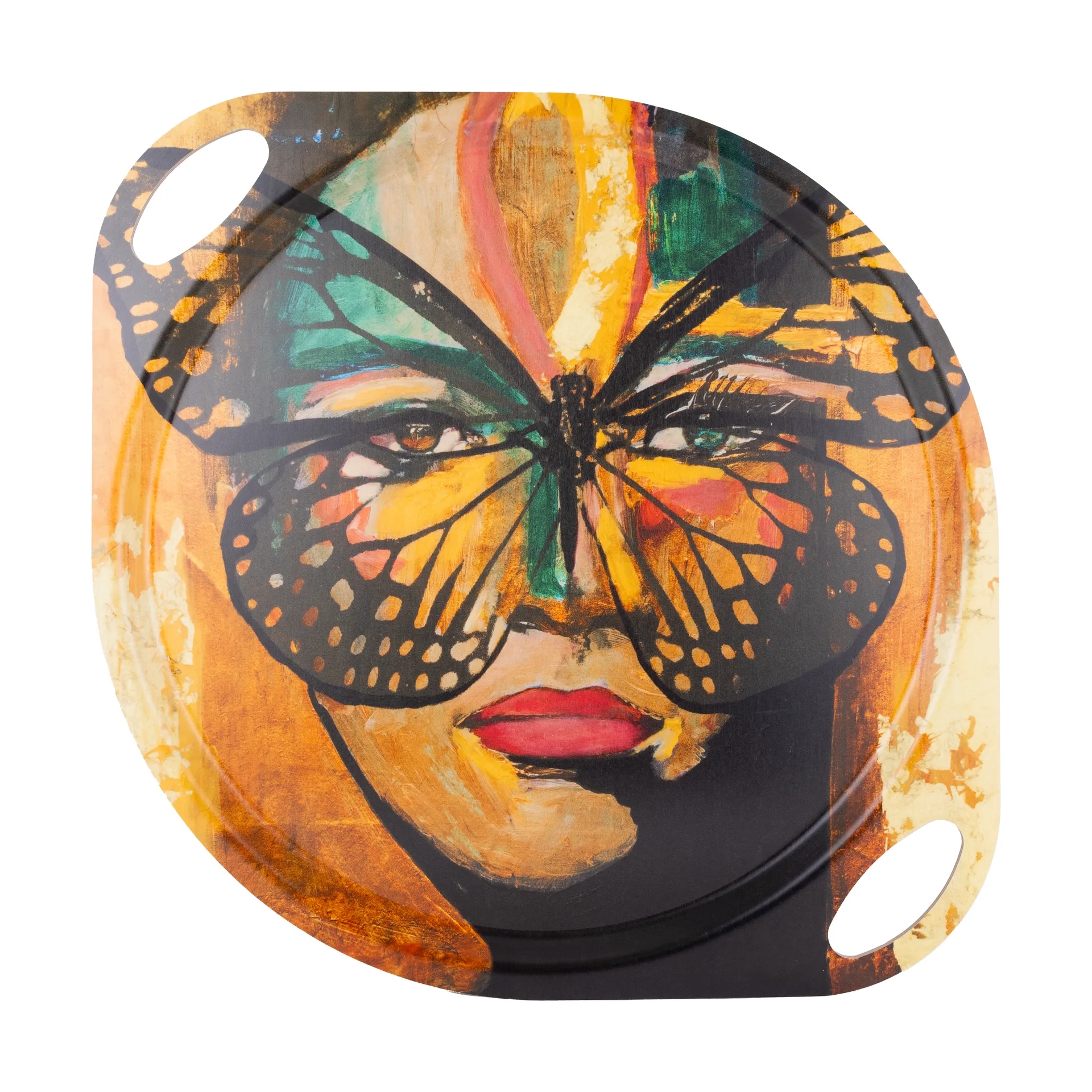 Golden Butterfly 托盘 with handles 38x47 cm, 橙色-黑色 Carolina Gynning