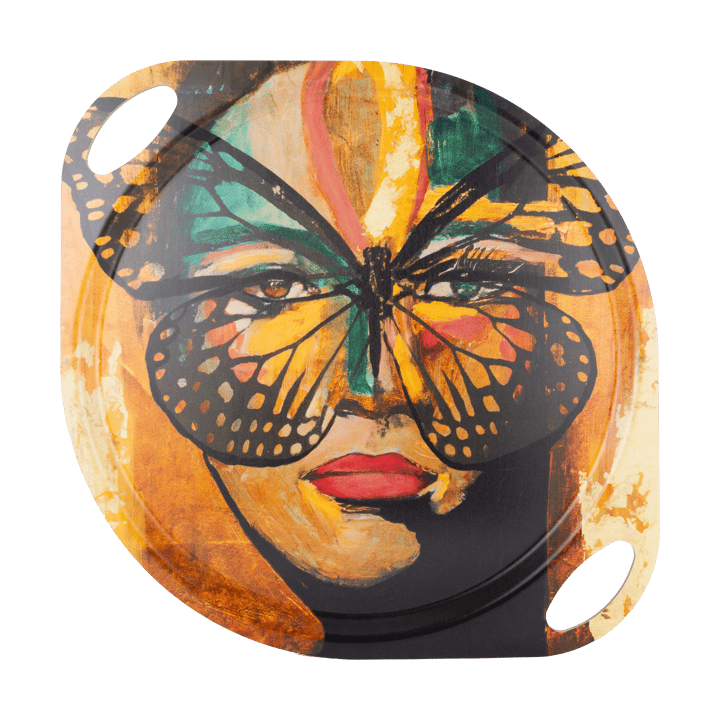 Golden Butterfly 托盘 with handles 38x47 cm, 橙色-黑色 Carolina Gynning