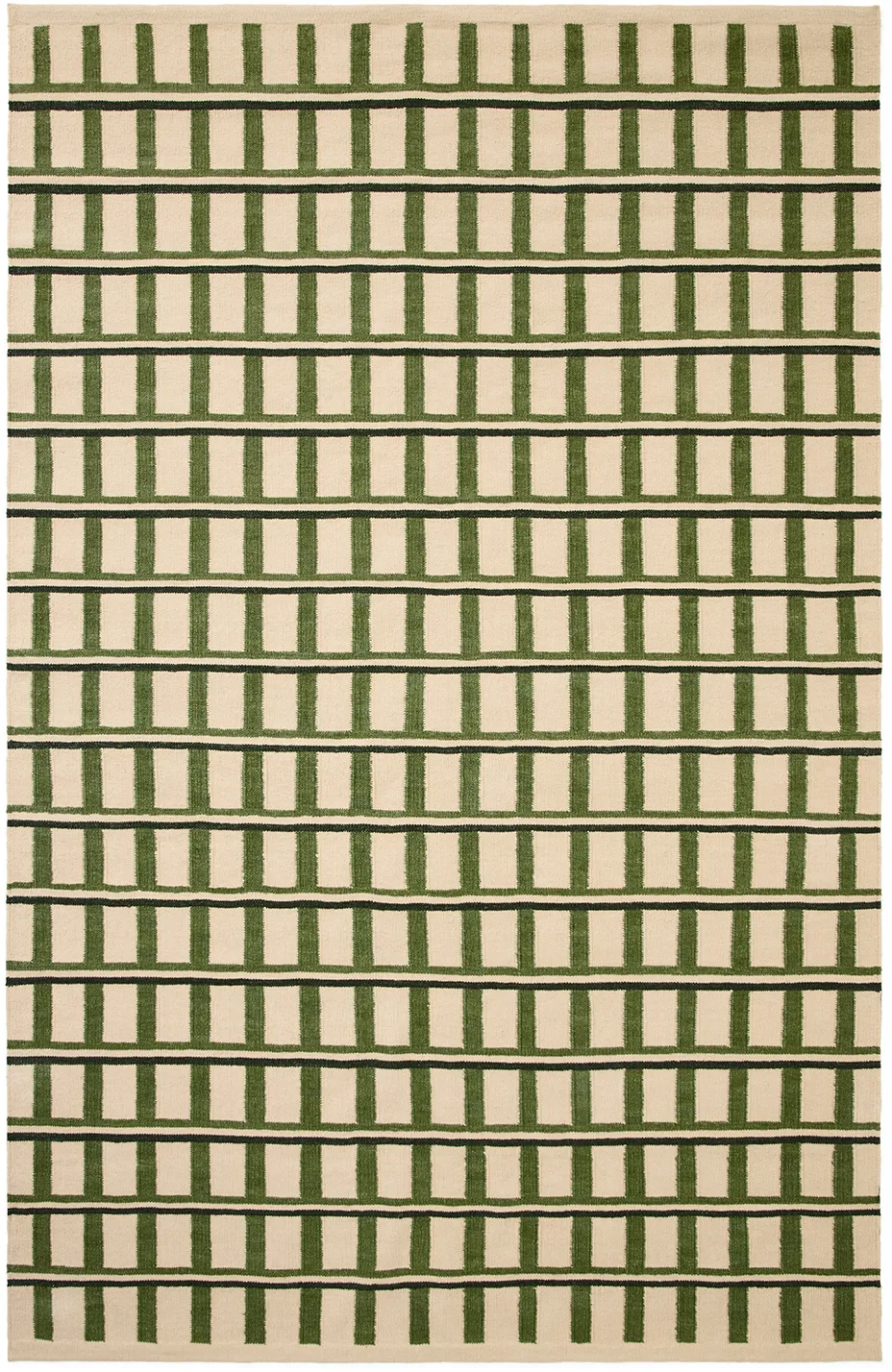 迈索尔羊毛地毯, 米白色-绿色-深绿, 180x270 cm Chhatwal & Jonsson