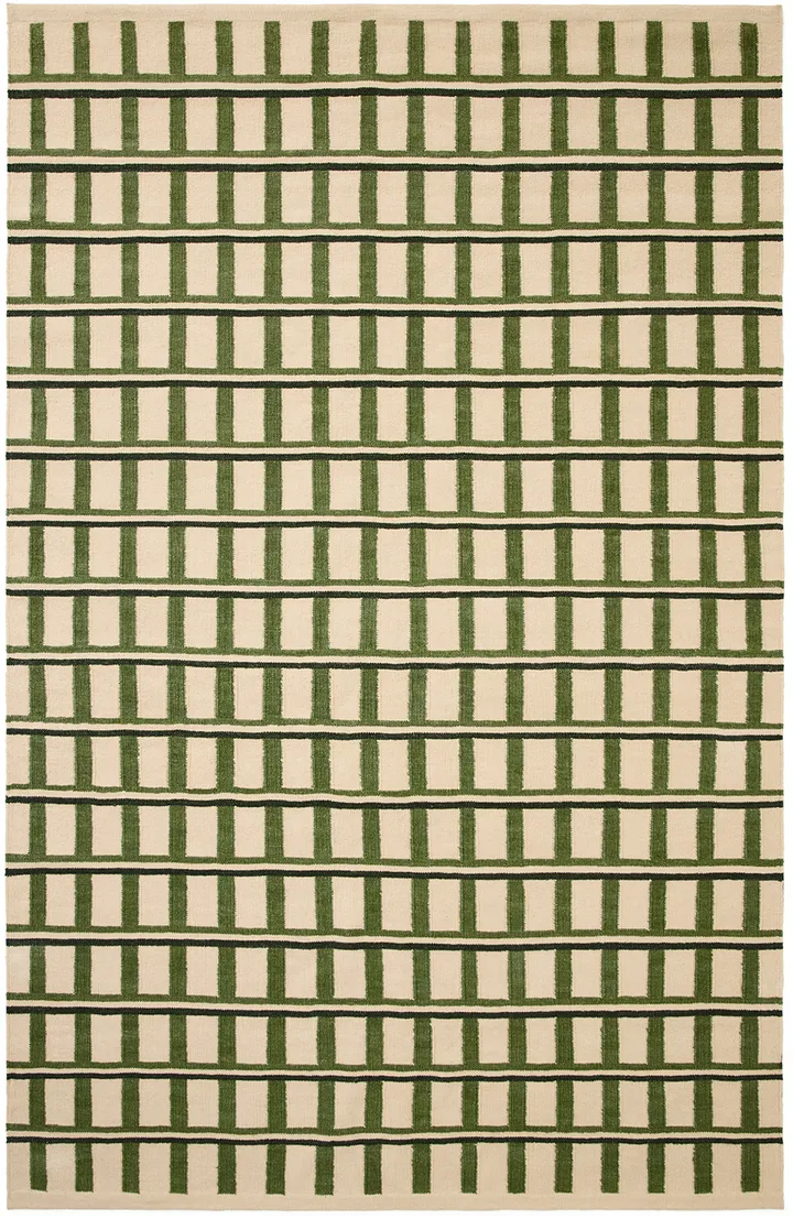 迈索尔羊毛地毯 - 米白色-绿色-深绿, 180x270 cm - Chhatwal & Jonsson