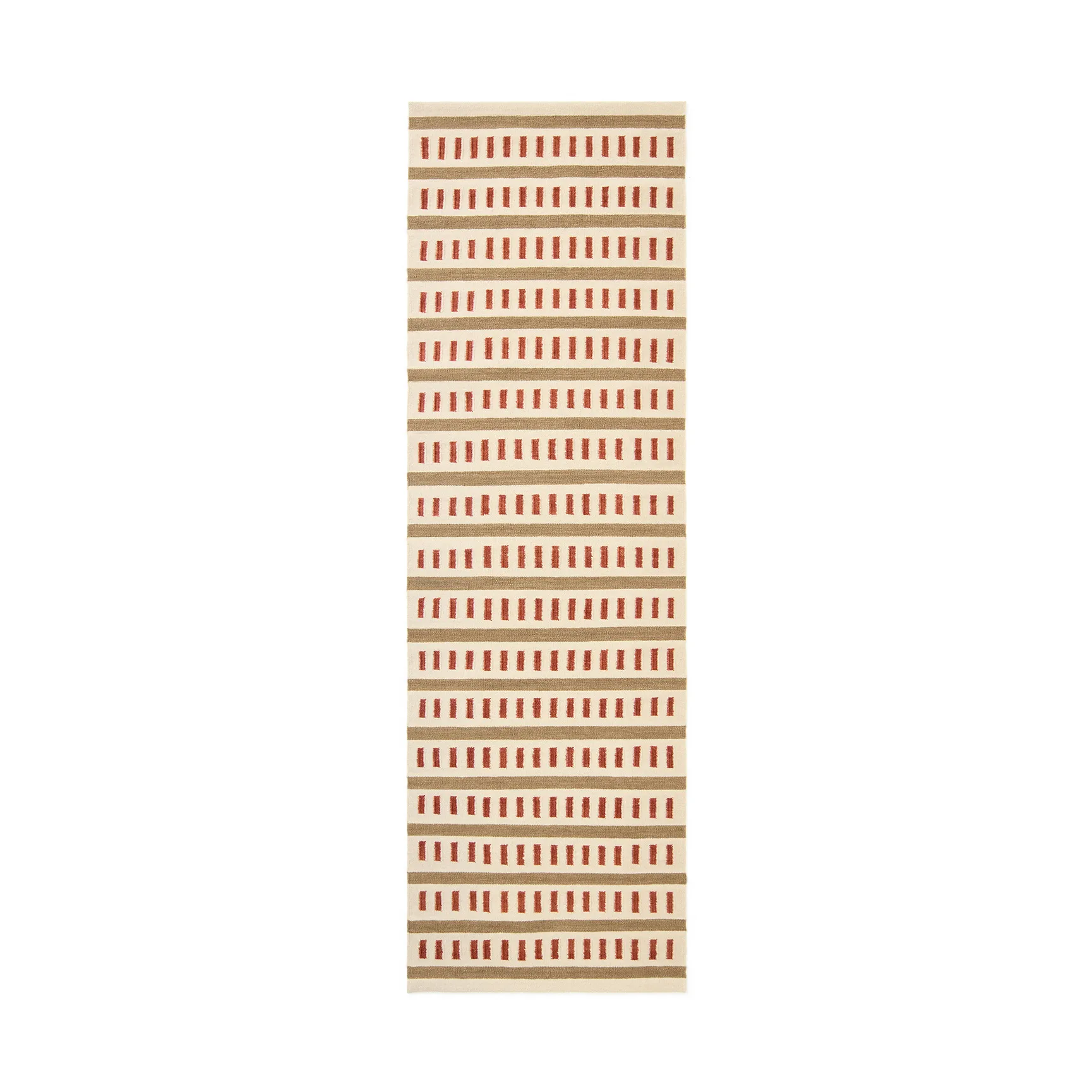 拉达克羊毛地毯, 米白-米色-铁锈红_80x250cm Chhatwal & Jonsson