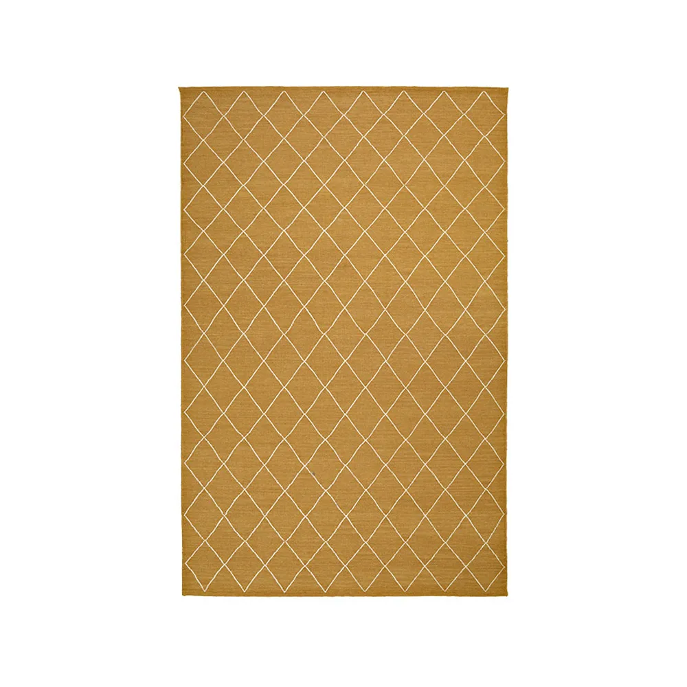 Diamond 菱形图案北欧风格地毯, Masala yellow/米白色_184x280cm Chhatwal & Jonsson