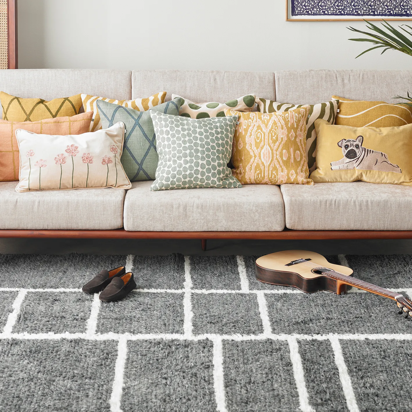 Dot Ari 靠枕套 50x50 cm, aqua Chhatwal & Jonsson