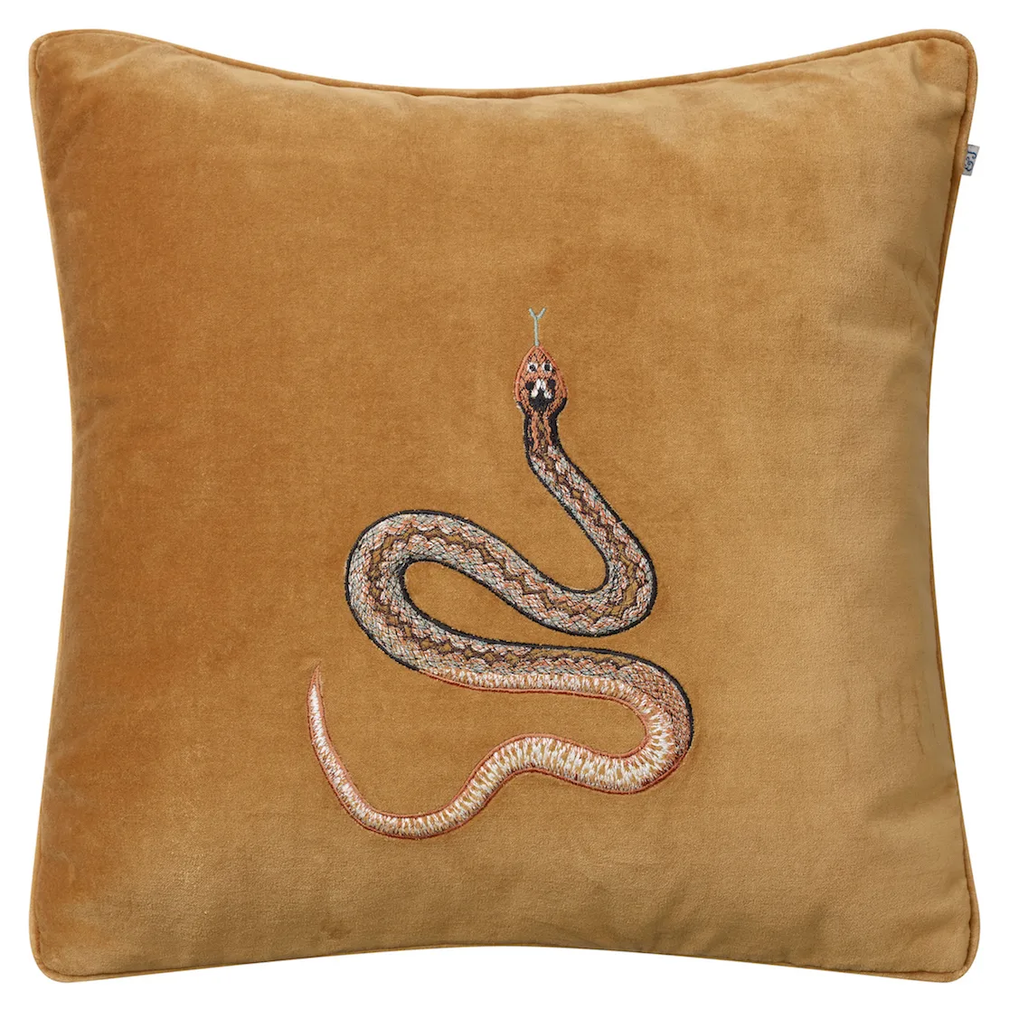 Embroidered Cobra 靠枕套 50x50 cm, Masala 黄色 Chhatwal & Jonsson