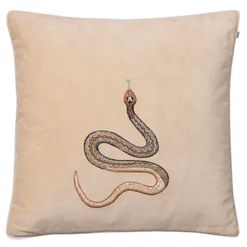 Embroidered Cobra 靠枕套 50x50 cm - 米色 - Chhatwal & Jonsson