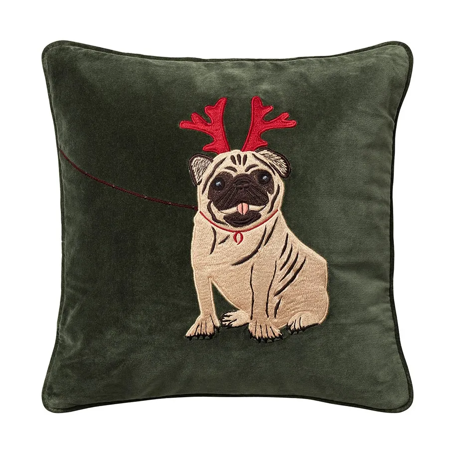 Holiday Dog 抱枕套 50x50cm, 森林绿 Chhatwal & Jonsson