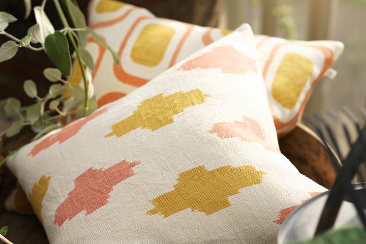 Ikat Agra 枕头套 50x50 cm, 玫瑰色-spicy 黄色 Chhatwal & Jonsson