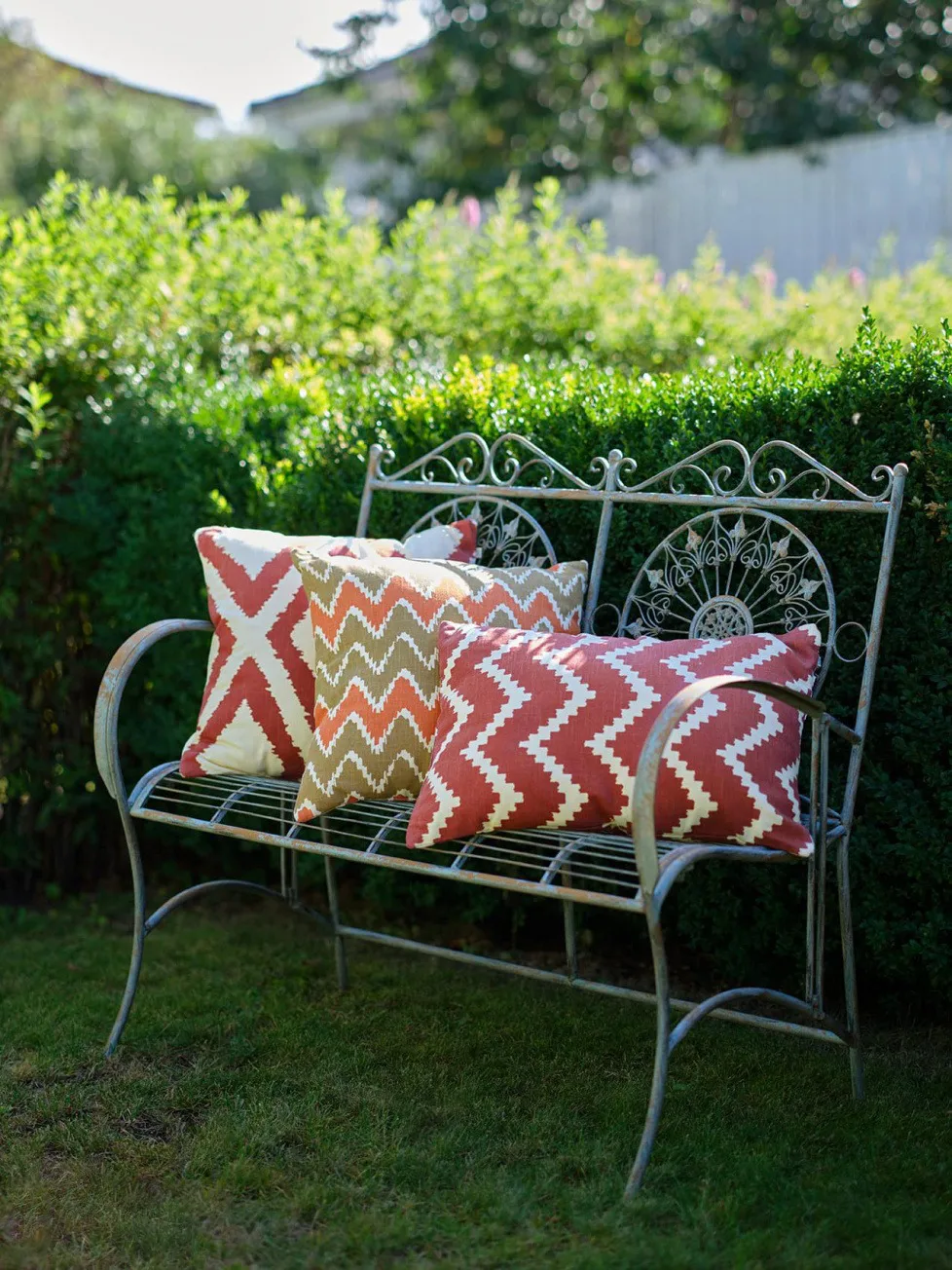 Ikat Bangalore户外靠垫50x50cm, 米色_杏橙色 Chhatwal & Jonsson