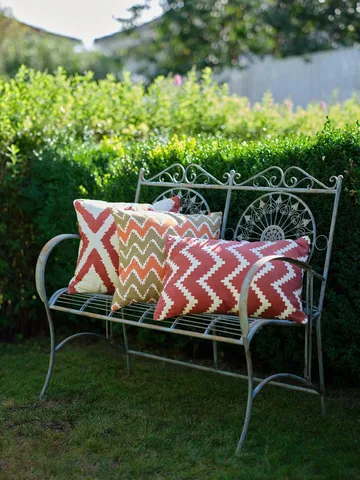 Ikat Bangalore户外靠垫50x50cm - 米色_杏橙色 - Chhatwal & Jonsson