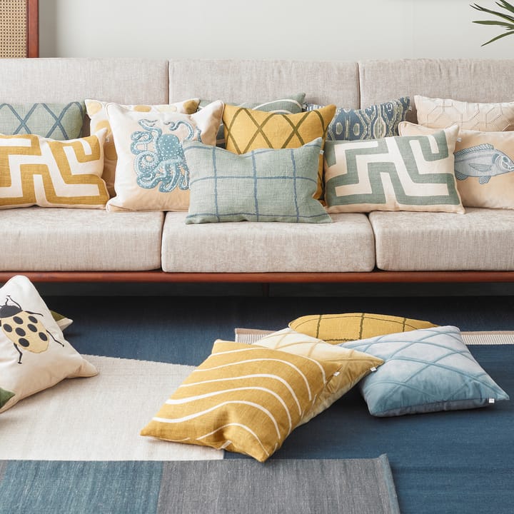 Ikat Madras 靠枕套 50x50 cm, heaven 蓝色-aqua Chhatwal & Jonsson