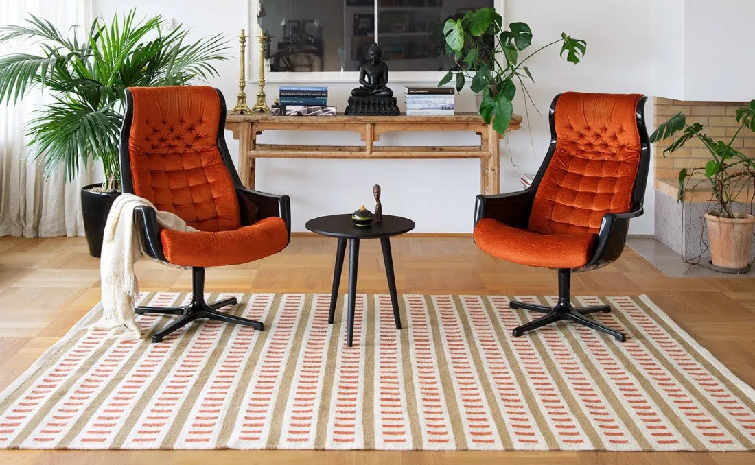 Ladakh 羊毛地毯, 米白色-米色-锈红色, 180x270 cm Chhatwal & Jonsson