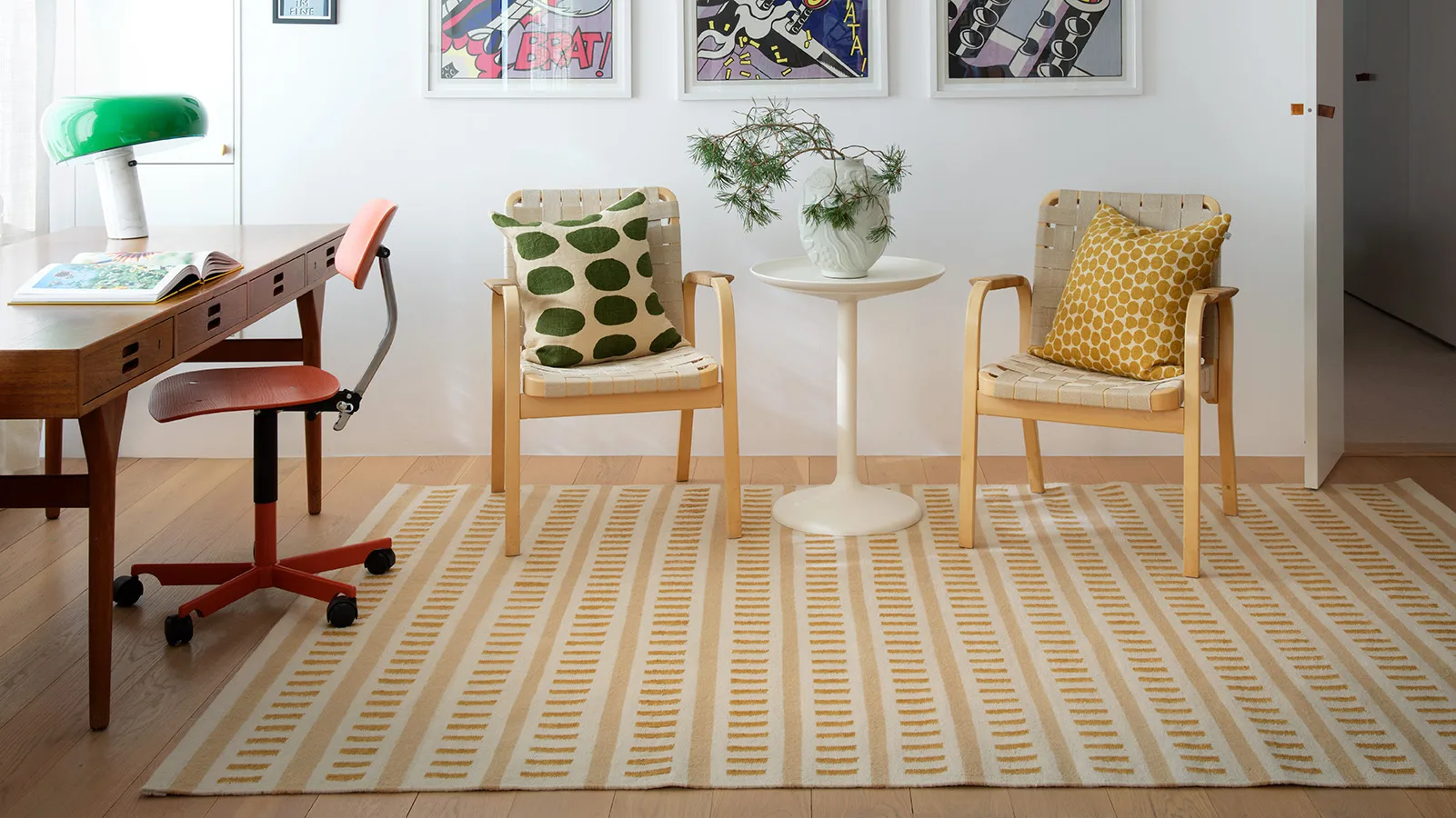 Ladakh 羊毛地毯, 米白色-米色-masala 黄色, 180x270 cm Chhatwal & Jonsson